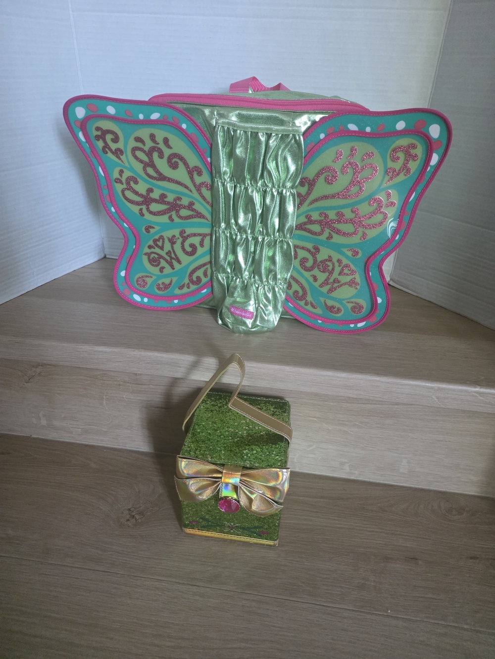 Butterfly Wings Backpack - Mint Green & Gold Bag Bundle.